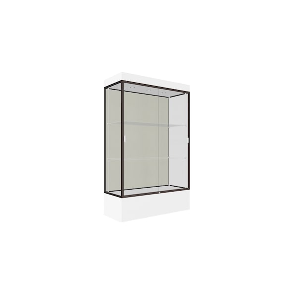 Lighted Floor Display Case 48x76x20, 12" Base, Bronze