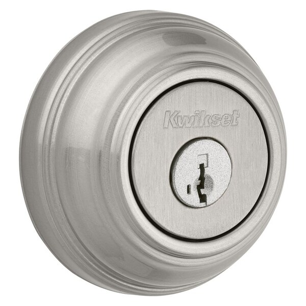 99850074 Deadbolt, 1 Grade, K4 Key, Metal, Satin Nickel, 238 to 234 in Backset, KW1 Keyway