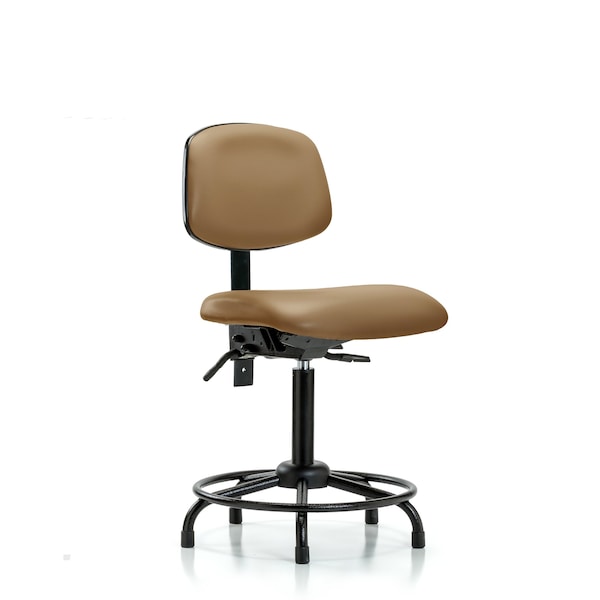 Bench Chair, Vinyl, RT Glides, Taupe, No Arms, 22" to 29" Height, Taupe