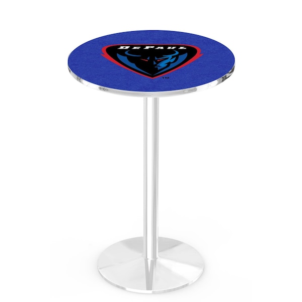 42" Chrome DePaul Pub Table, 36" dia. Top