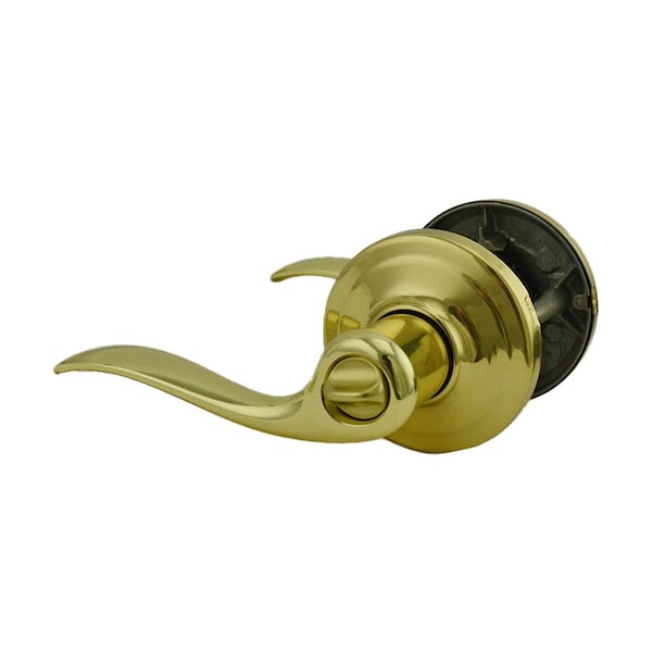 Tustin Lever Privacy Door Lock with New Chassis with 6AL Latch and RCS Strike Bright Brass Finish