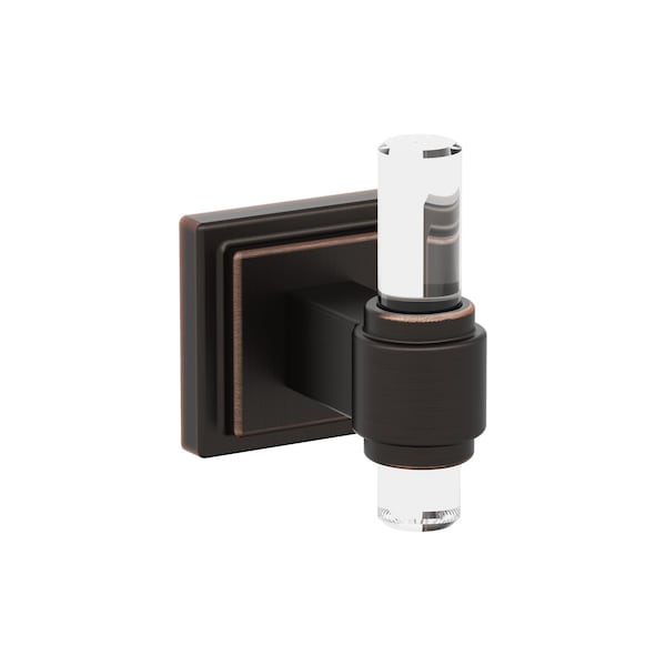 Glacio Clear/Oil-Rubbed Bronze Contemporary Single Robe Hook