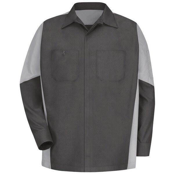 U Ls 65/35 Crew Shirt - Ch/Gray, 3XL