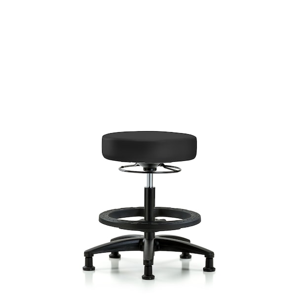 Bench Stool, Med, Vinyl, BF, Glides, Gry