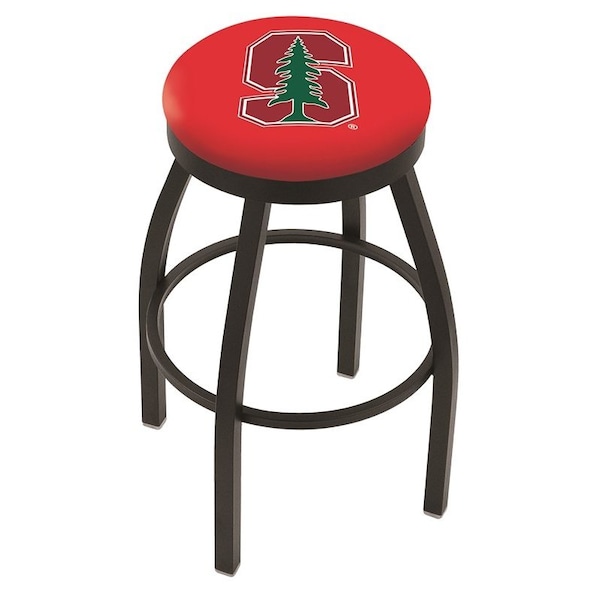 25" Blk Wrinkle Stanford Swivel Bar Stool, Accent Ring