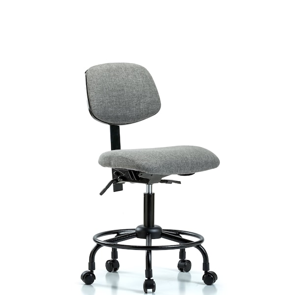 Desk Chair Desk Chair, Fabric, RT Casters, Gry, No Arms, 21" to 26" Height, Fabric, Grey