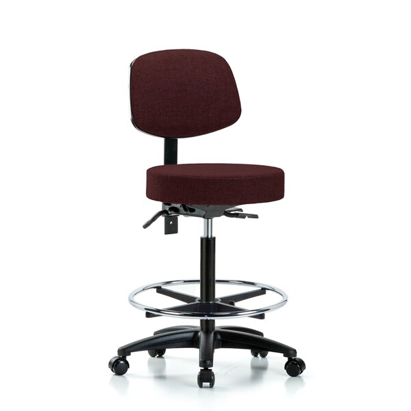 Bench Stool, Hi, Fab, Bk, Tilt, CF, Cast, Bur