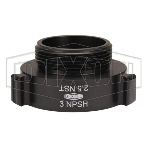 Style N37 Rocker Lug Hydrant Adapter, 3 x 2-1/2 in, FNPSH x MNST NH, Aluminum, Hardcoat Anodized