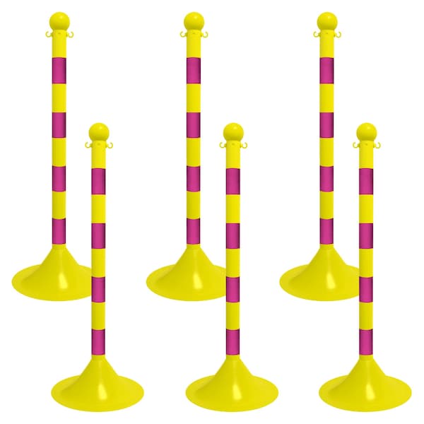 Yellow/Magenta Light Duty Stanchion (6-Pack)