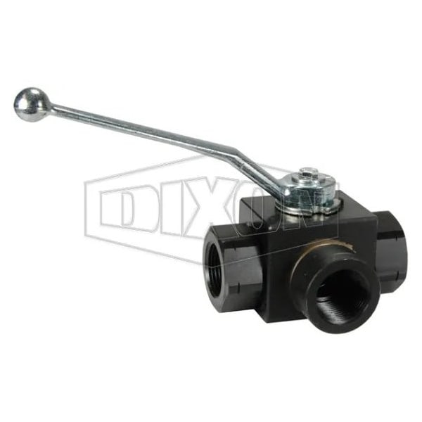HPBV34-3-Way 3-Way High Pressure Full-Bore Ball Valve, 3/4 in, FNPT, Carbon Steel Body, L-Full Port,