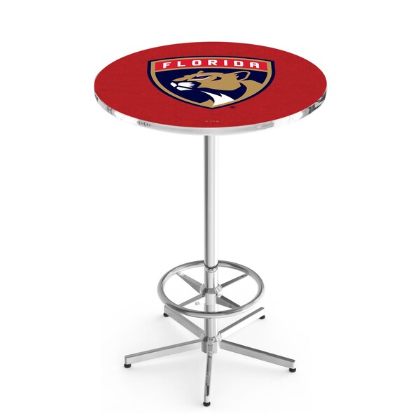42" Chrome Florida Panthers Pub Table, 36" dia. Top