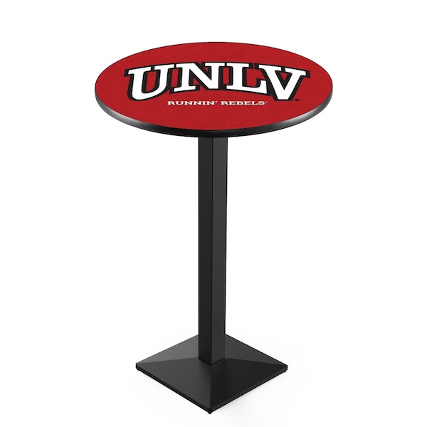 42" Blk Wrinkle UNLV Pub Table, 36" dia. Top
