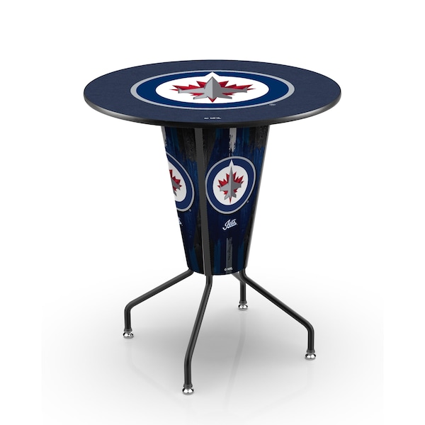 Lighted 42" Black Winnipeg Jets Pub Table