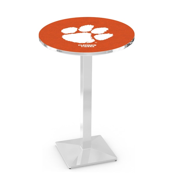 42" Chrome Clemson Pub Table, 36" dia. Top