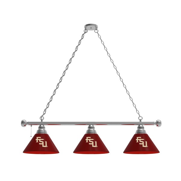 Florida State (Script) 3 Shade Billiard Light, Chrome Fixture