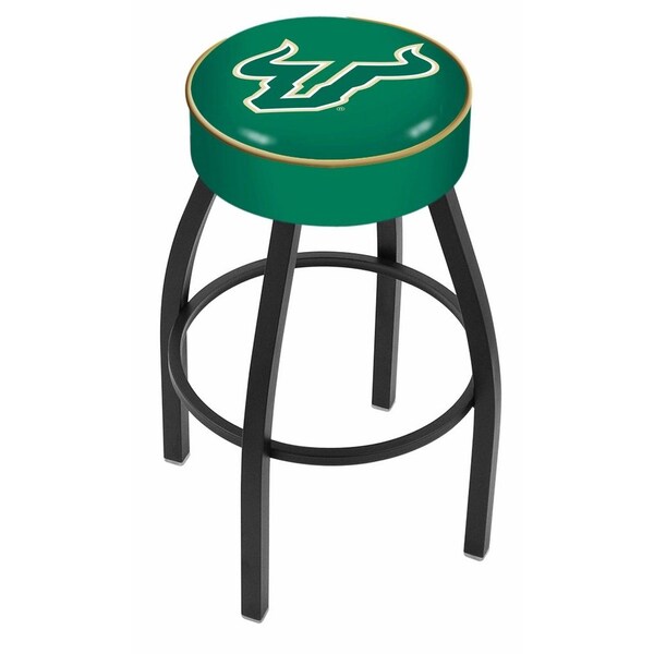 25" 4" South Florida Cushion Seat, Blk Wrinkle Base Swivel Bar Stool