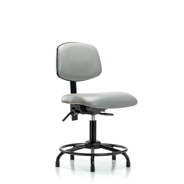 Desk Chair Desk Chair, RT Glides, Vinyl, lDov, No Arms, 18" to 23" Height, Vinyl, Dove