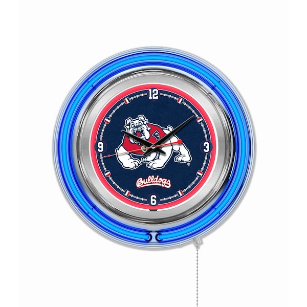 Fresno State University Double Neon 15" Clock
