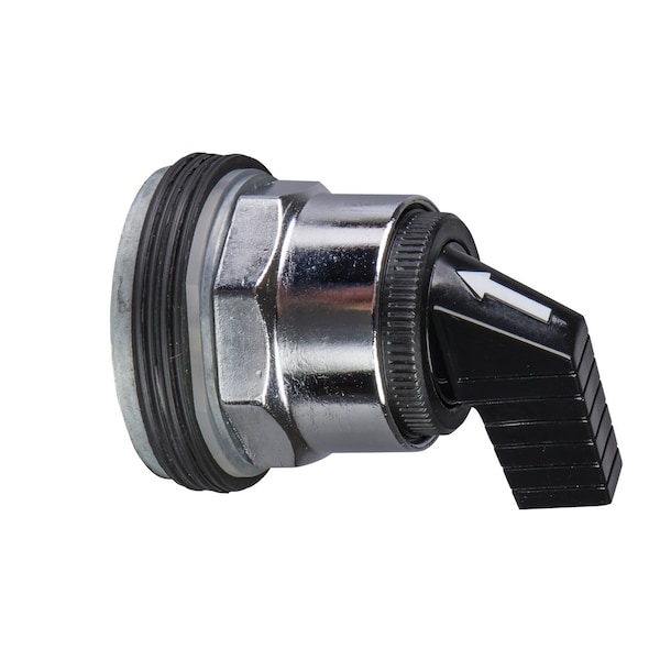 30mm push button, Type K, 3 position selector switch, 6A inductive at 120VAC, 2NO/2NC contacts, black knob, NEMA 4, 13