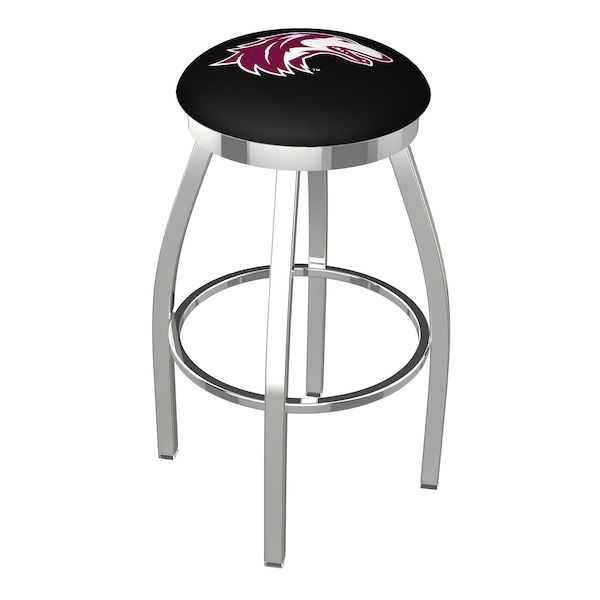 25" Chrome Southern Illinois Swivel Bar Stool, Accent Ring