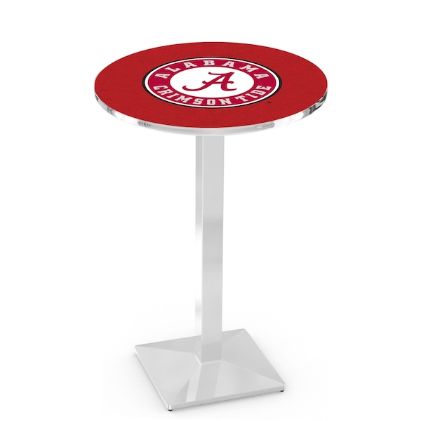 42" Chrome Alabama Pub Table, 36" dia. Top