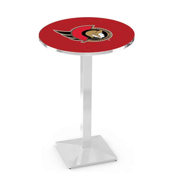 42" Chrome Ottawa Senators Pub Table, 36" dia. Top