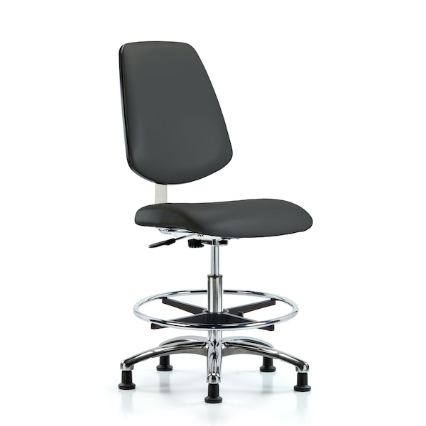 Clean Room Chair 22" to 29" Height, Vinyl, Charcoal
