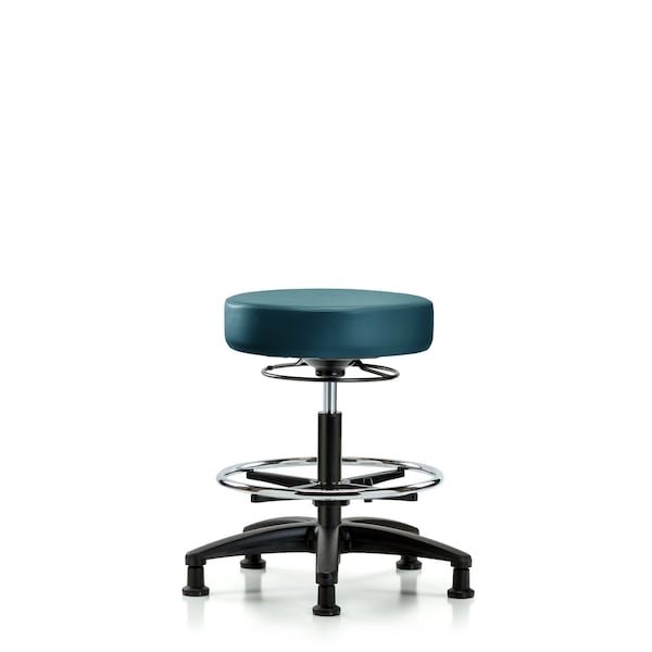 Vinyl Stool, Med Bench, Foot Ring, Glides, Royal