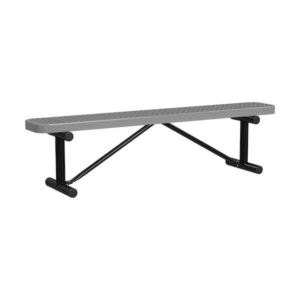 Portable, Bench w/o Back, 6ft., Gray
