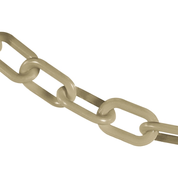 2" x 100' Army Tan Heavy Duty Plastic Safety Chain