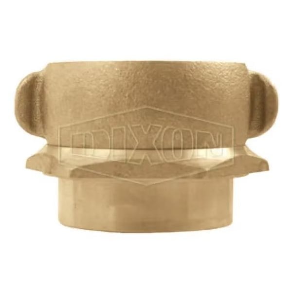 Rocker Lug Adapter, 2 x 2-1/2 in, FNPT x NST NH Swivel, Brass, Domestic