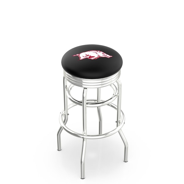 25" Chrome 2-Ring Arkansas Swivel Bar Stool, Accent Ring