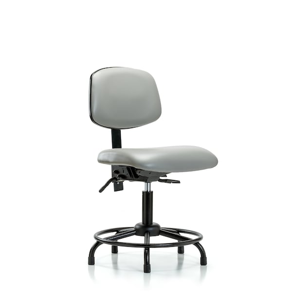 Desk Chair Desk Chair, Vinyl, Chrome AA Casters, Oat, No Arms, 18" to 23" Height, Vinyl, Dove