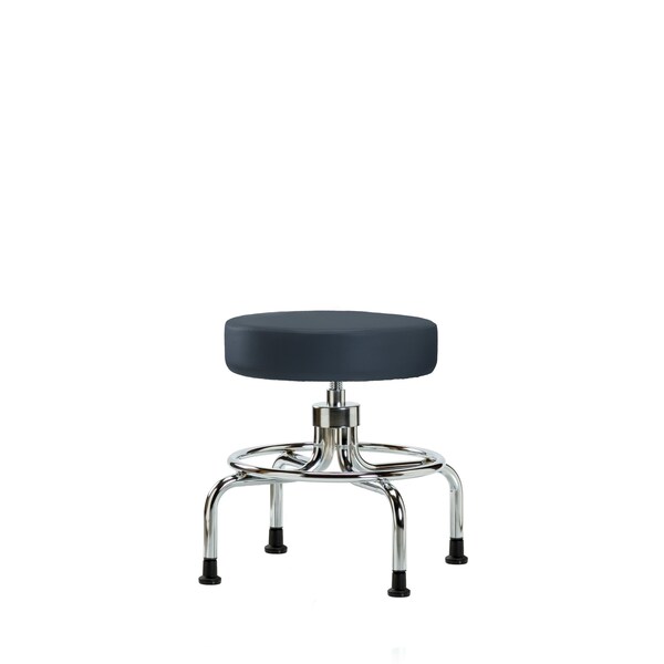 Screw-Lift Stool, Vinyl, CR, Glides, Navy