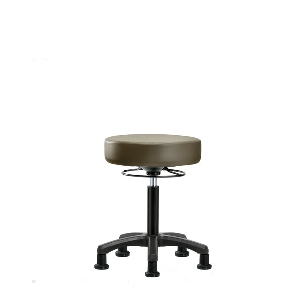 Vinyl Mini-Stool, Med Bench, Glides, Taupe