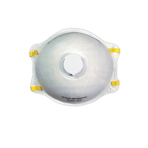 Precision Safety N95 Disposable Respirator W/Nose Valve, 10/Dispenser, 10PK