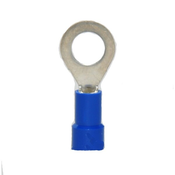 Ring Terminal, 1/4 in Stud Size, 14 AWG, 600 V, Vinyl Insulated, 1000 PK