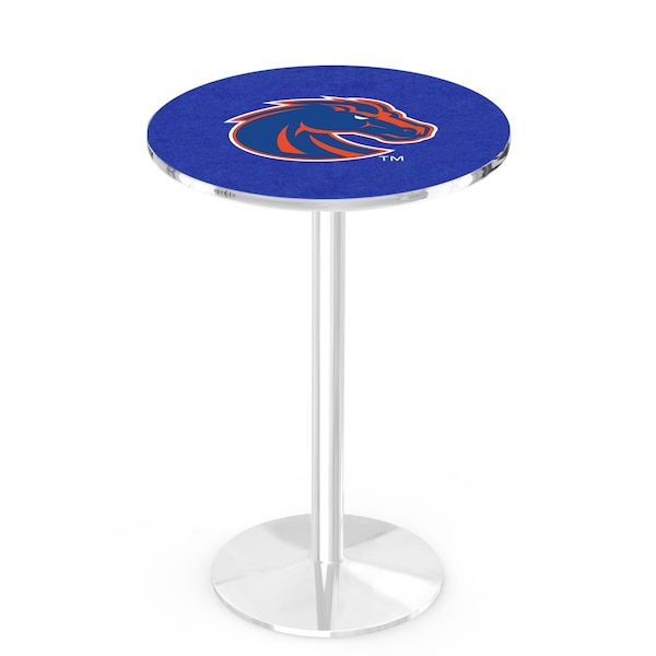 42" Chrome Boise State Pub Table, 36" dia. Top