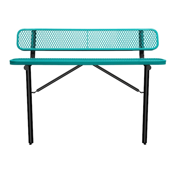 Bench/Back, Ingroud Mount, 6ft., Teal