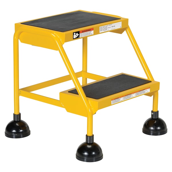 18.5 H Steel Commercial Spring Loaded Rolling Ladder, 2 Steps