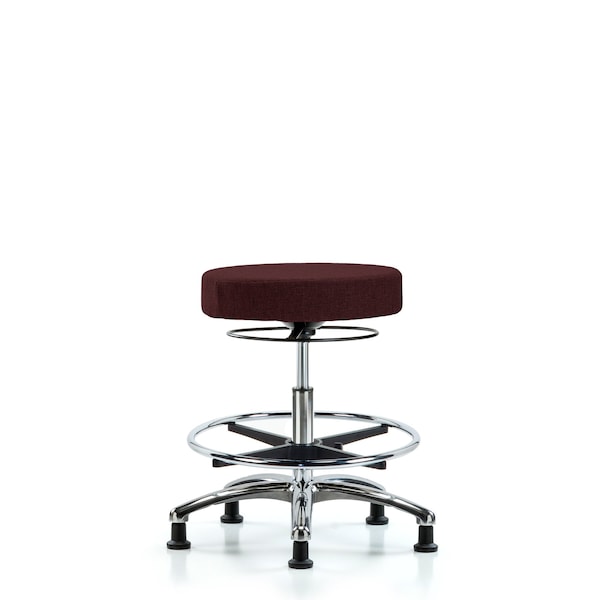 Bench Stool, Med, Fabric, Chrome, CF, Gld, Bur