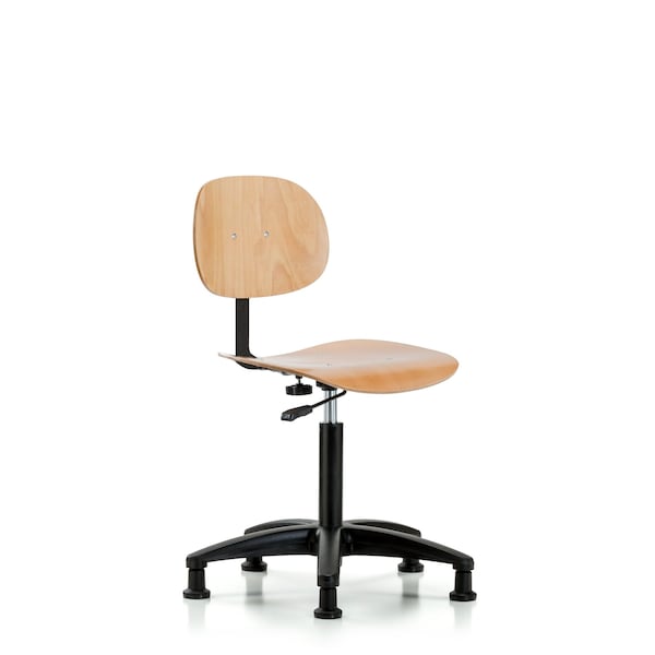 Chair, Wood, Med Bench, Glides, Wood, 17-1/2" to 25-1/4" Seat Height, Non-Marring Glides
