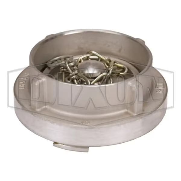 The Right Connection Fire Hose Cap with Cable, 3 in Nominal, Storz End Style, Forged Aluminum, Domes