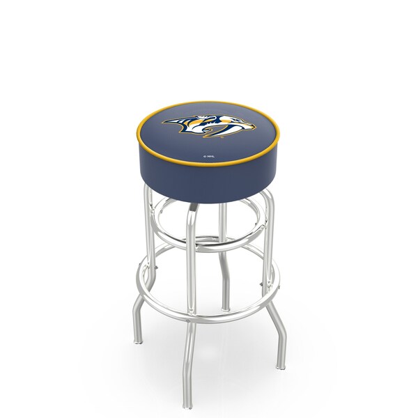 25" Nashville Predators Cushion Seat, 2-Ring Chrome Swivel Bar Stool