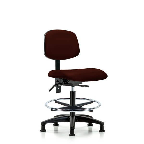 Chair, Vin, Med Bench, Tilt CF Glides, Burg, No Arms, 22" to 29" Height, Burgundy