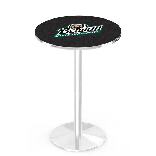 42" Chrome Bemidji State Pub Table, 36" dia. Top