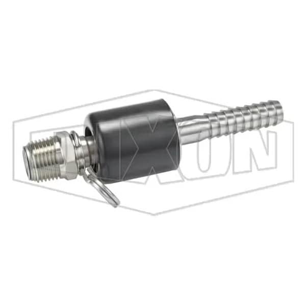 Ball Swivel Connector, 1/2 in Nominal, MNPT x Hose Shank, 300 SS, Domestic