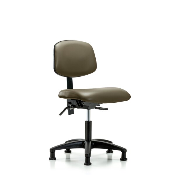 Vinyl Chair, Desk, Tilt, Glides, Taupe