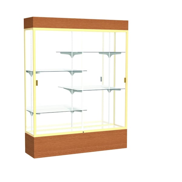 Lighted Floor Display Case 60x80x16, Mirror, Champange