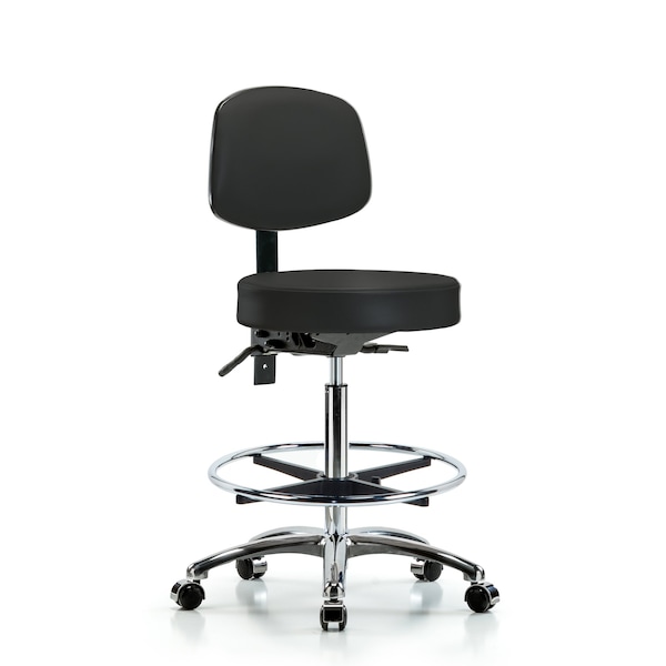 Ben Stool, Hi, Vinyl, Bk, CF, Cast, BLK